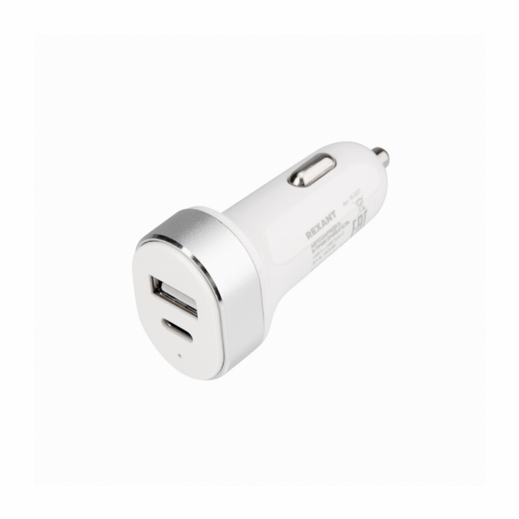 Автозарядка в прикуриватель REXANT АЗУ USB-A+USB-C, 3.1 A белая