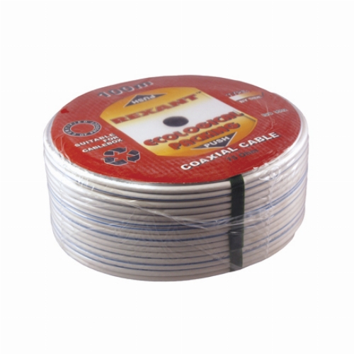 Кабель коаксиальный DG 113, Cu/Al/Cu, 75%, 75 Ом, 100 м, INDOOR, белый, REXANT