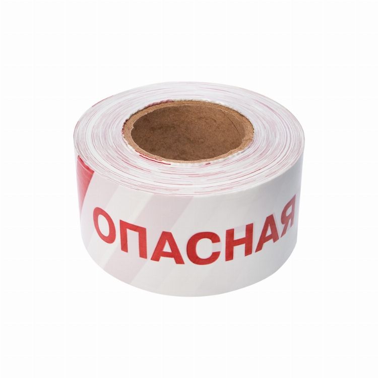 Лента оградительная «Опасная зона» 75 мм х 250 м REXANT, цвет белый/красный