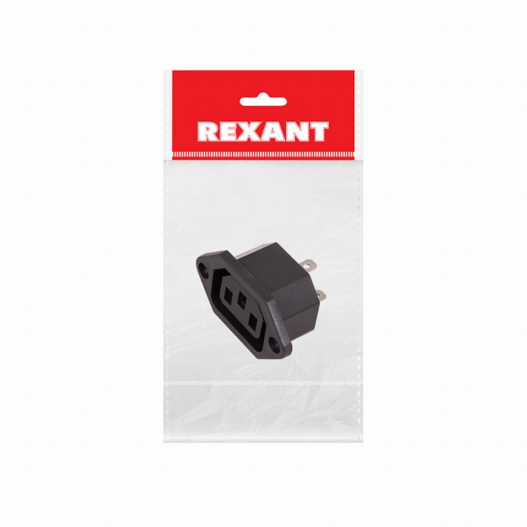 Сетевое гнездо на корпус (1 шт. ) (пакет БОПП) REXANT