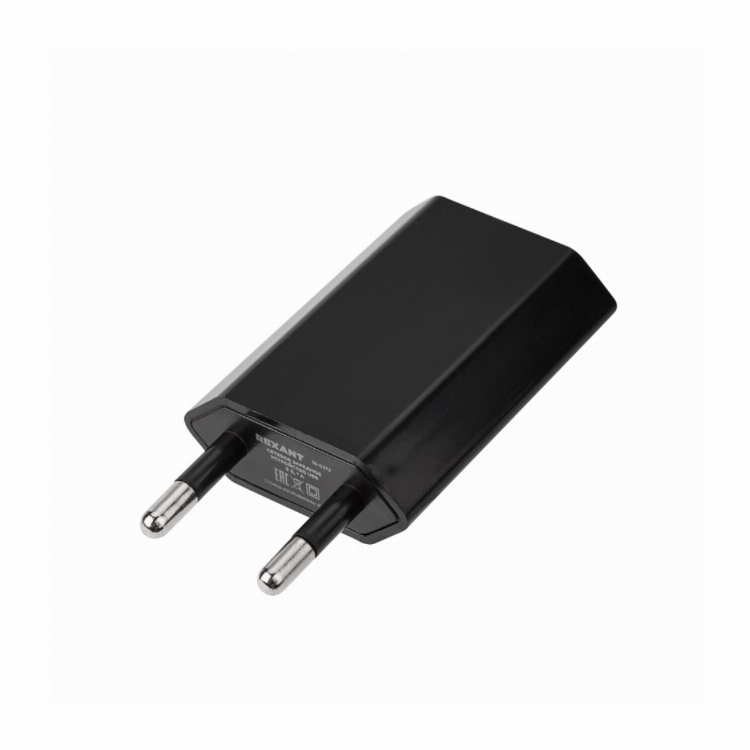 Сетевое зарядное устройство для iPhone/iPad REXANT USB, 5V, 1 A, черное