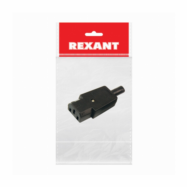 Сетевой штекер на шнур (1 шт.) (пакет БОПП) REXANT