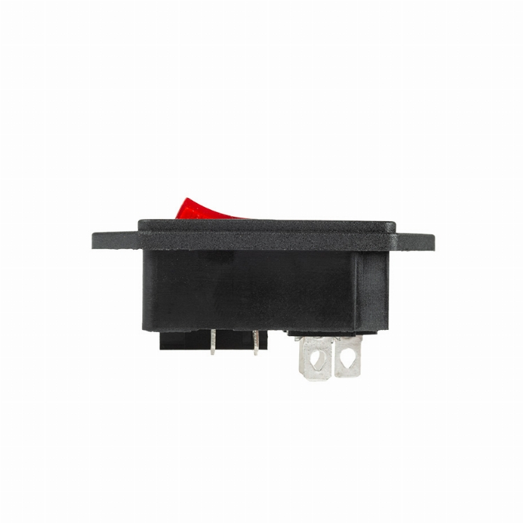 Выключатель клавишный 250 V 6 А (4с) ON-OFF красный с подсветкой и штекером C14 3PIN  REXANT