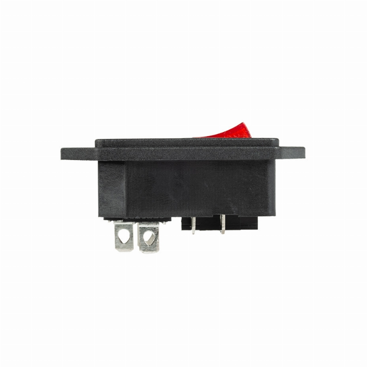 Выключатель клавишный 250 V 6 А (4с) ON-OFF красный с подсветкой и штекером C14 3PIN  REXANT