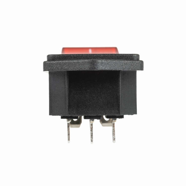 Выключатель клавишный 250 V 6 А (4с) ON-OFF красный с подсветкой и штекером C14 3PIN  REXANT